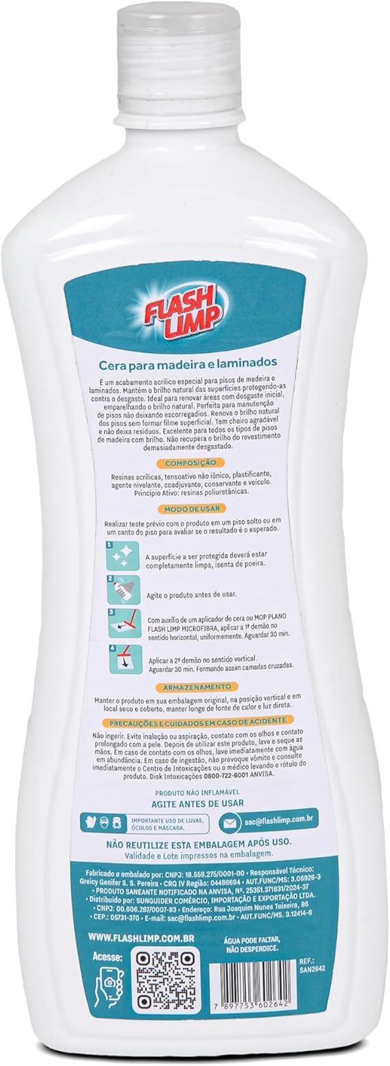 Cera para Pisos de Madeira e Laminados 750 ml 3