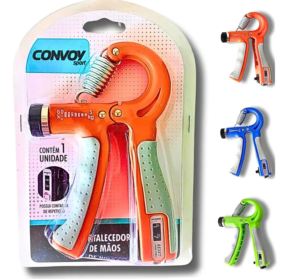 Hand Grip Exercitador para Mãos Punho Emborrachado com Contador 1