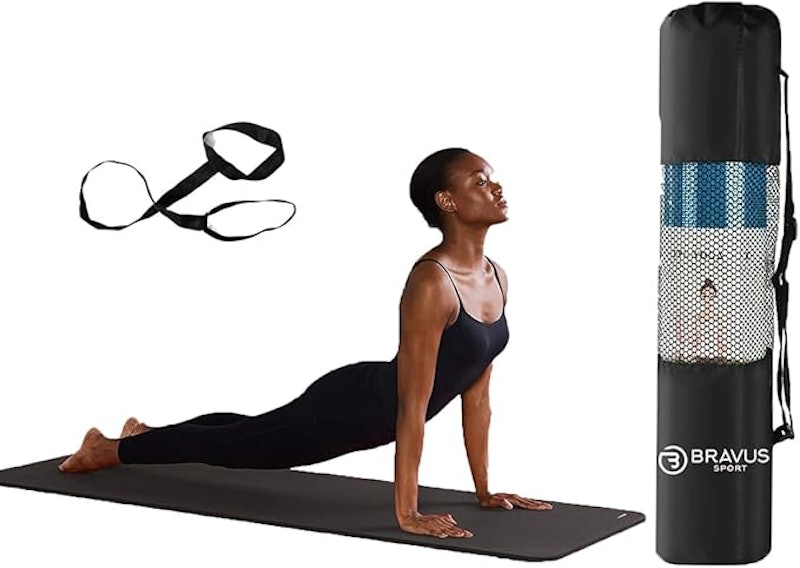 Tapete de Yoga e Exercício Confort Preto em NBR e Bolsa 1