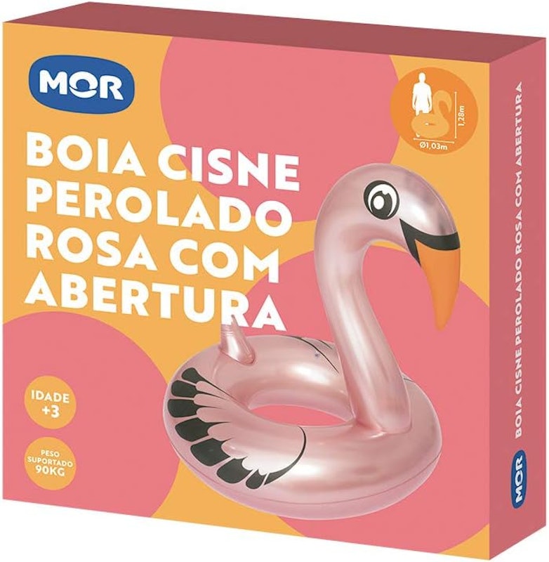 Boia Cisne Perolado Rosa com Abertura 4