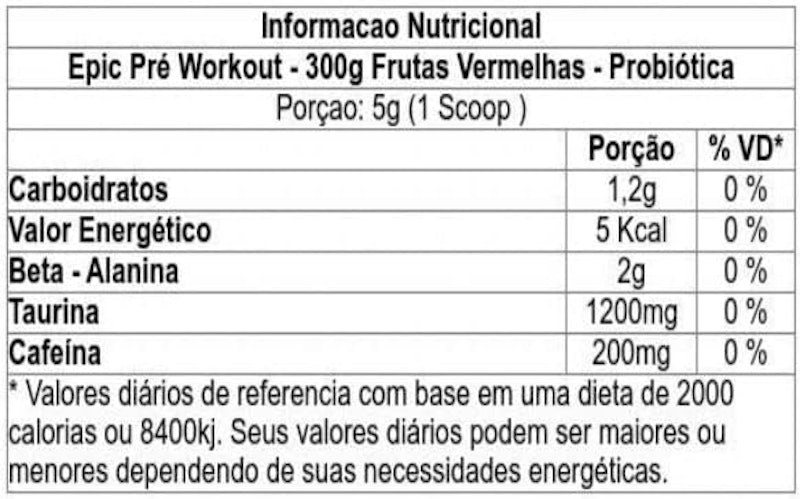 Epic 300 g - Pré Workout 2