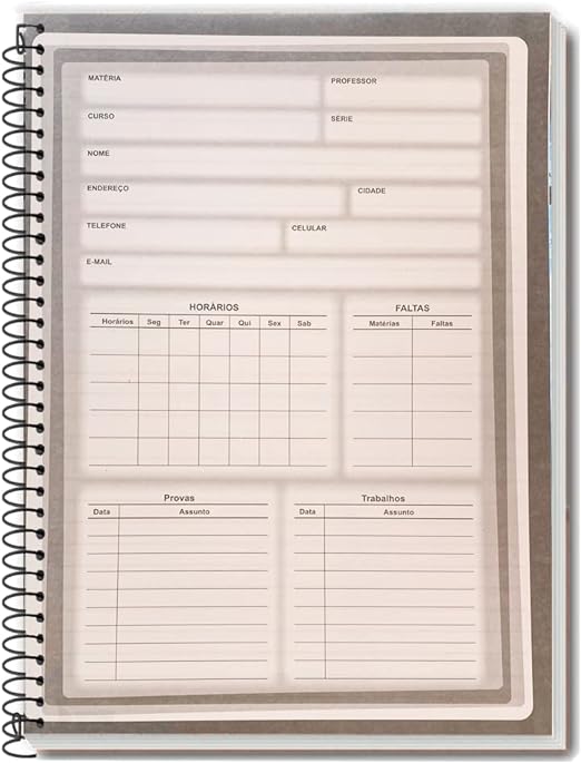 Caderno Universitário Espiral Capa Dura Turquesa 1 Matéria 2
