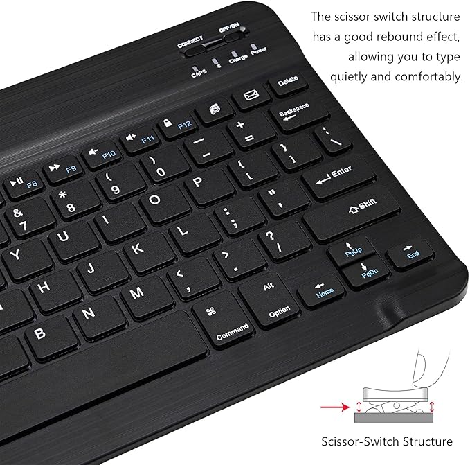Mini Teclado Bluetooth Ultrafino Portátil Recarregável 4