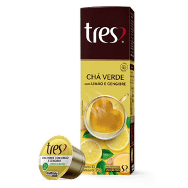 Cápsula de Chá Verde com Limão e Gengibre TRES 3Chá 1