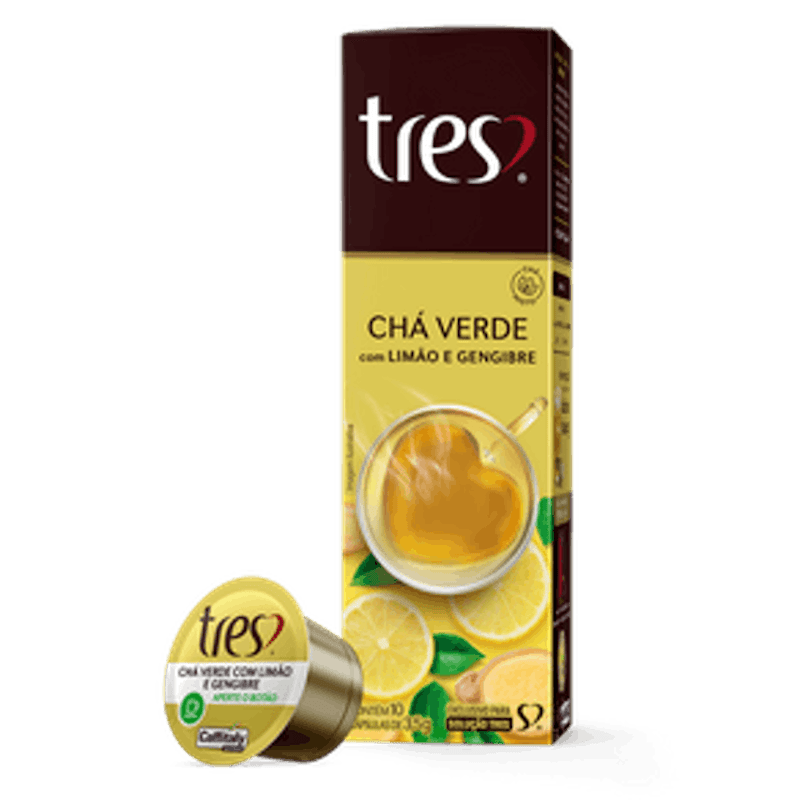 Cápsula de Chá Verde com Limão e Gengibre TRES 3Chá 1