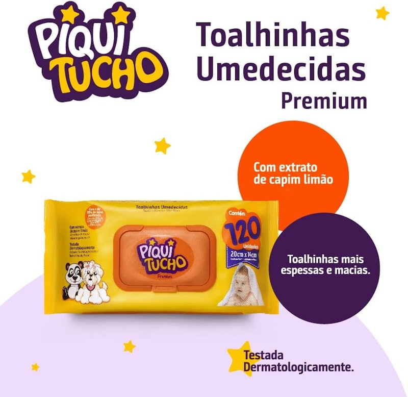 Lenços Umedecidos Piquitucho Premium 3