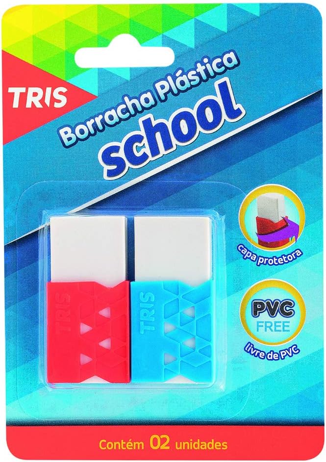 Borracha Branca Plástica com Capa Protetora School 1