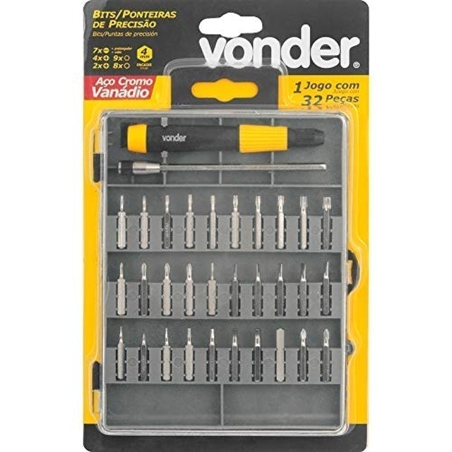 Jogo de Bits/Ponteiras de Precisão com 32 Peças, Encaixe Sextavado 4 mm 1