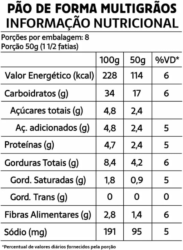 Pão sem Glúten sem Lactose sem Leite Multigrãos Belive 2