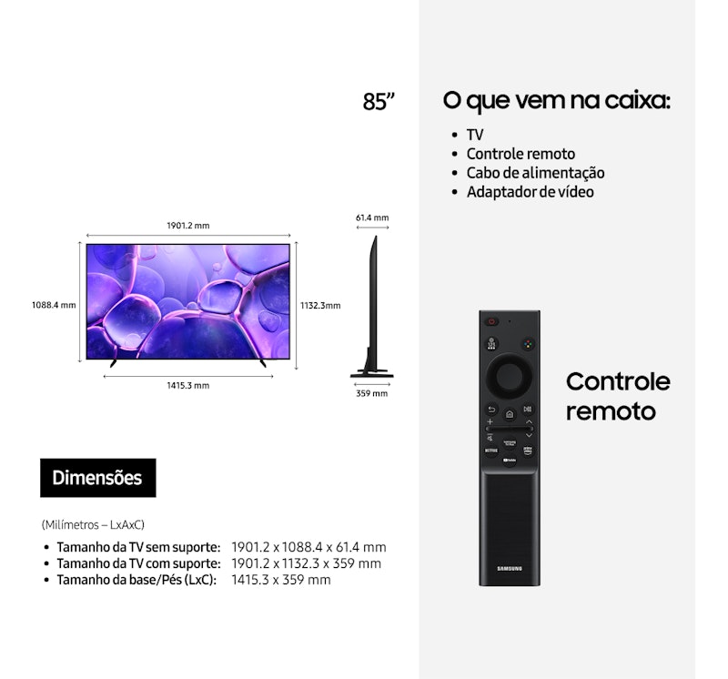 Super Big Smart TV 85" Crystal UHD 4K U8100F 2025 3