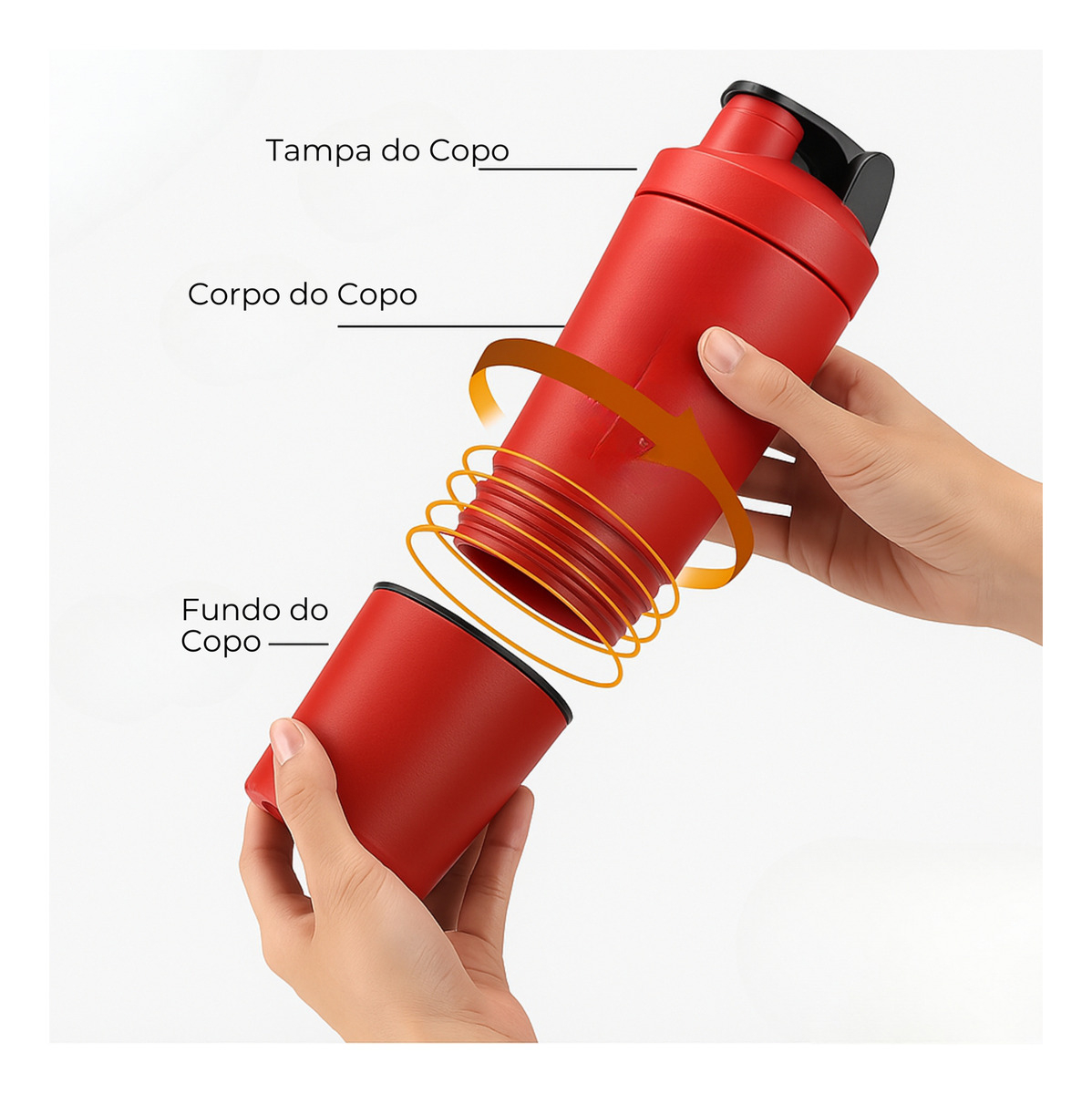 Coqueteleira Aço Inox 600 ml com Compartimento Inferior  3
