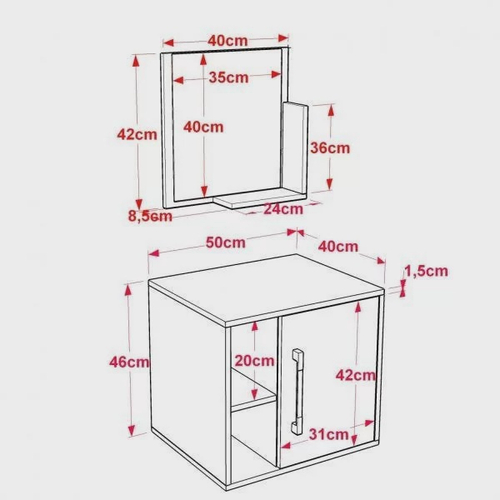 Gabinete para Banheiro com Cuba Soft 5
