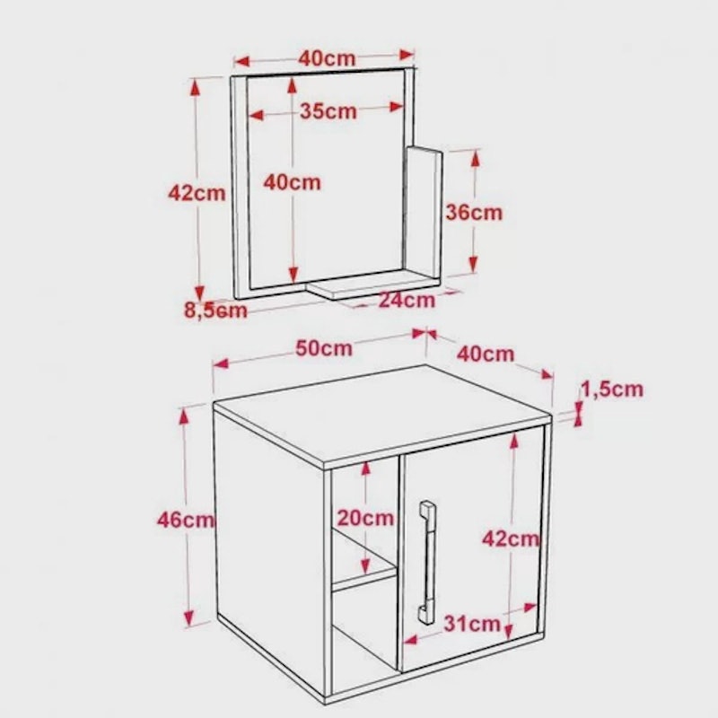 Gabinete para Banheiro com Cuba Soft 5