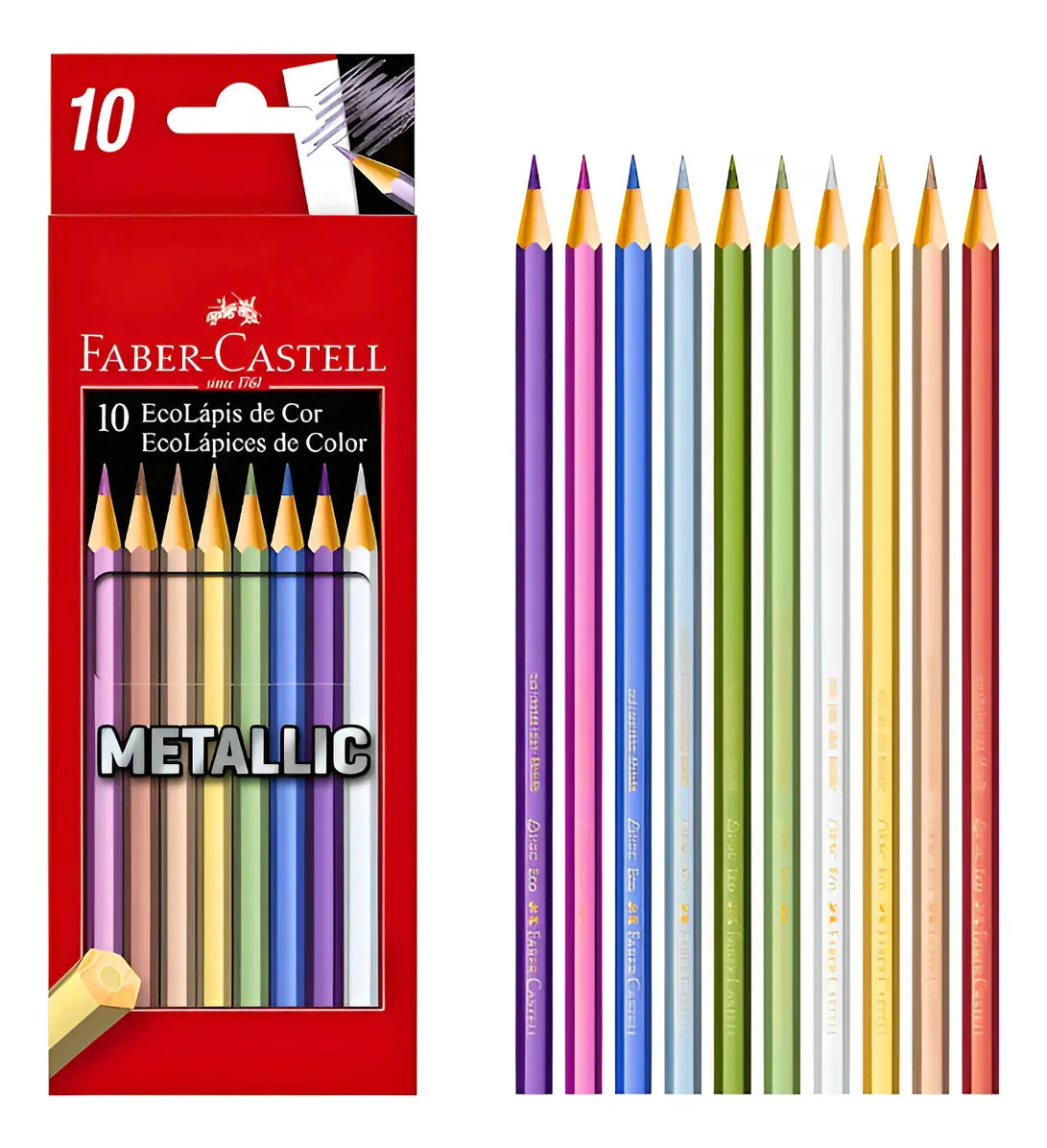 Ecolapis de Cor Metallic 10 Cores 1