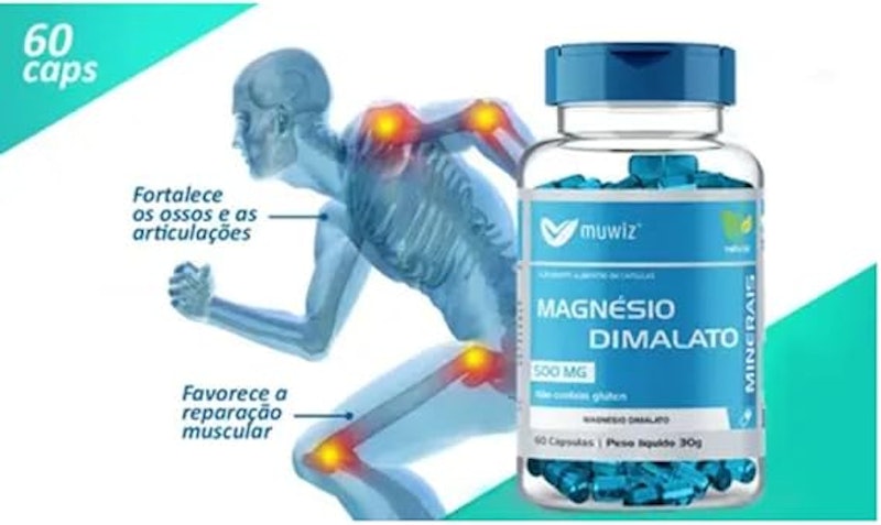 Magnésio Dimalato 500 mg 60 Cápsulas 3