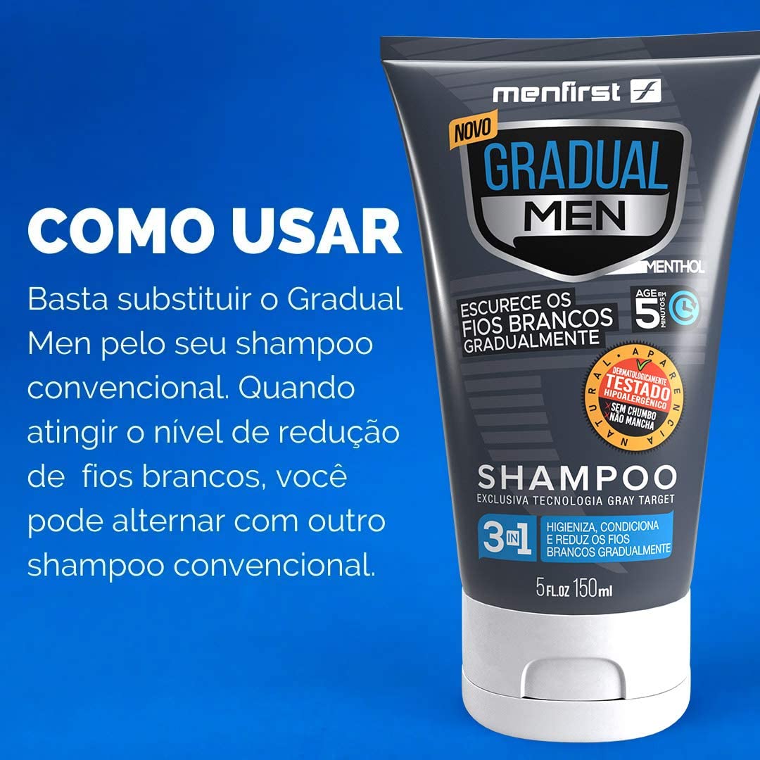 Shampoo Escurecedor de Cabelo Gradual Men 2