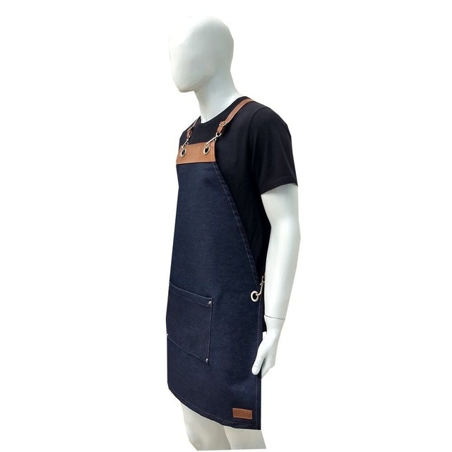 Avental de Cozinha Jeans e Couro 2