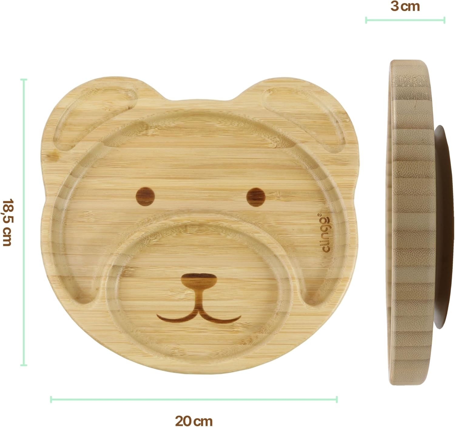 Prato de Bambu Urso com Ventosa  2