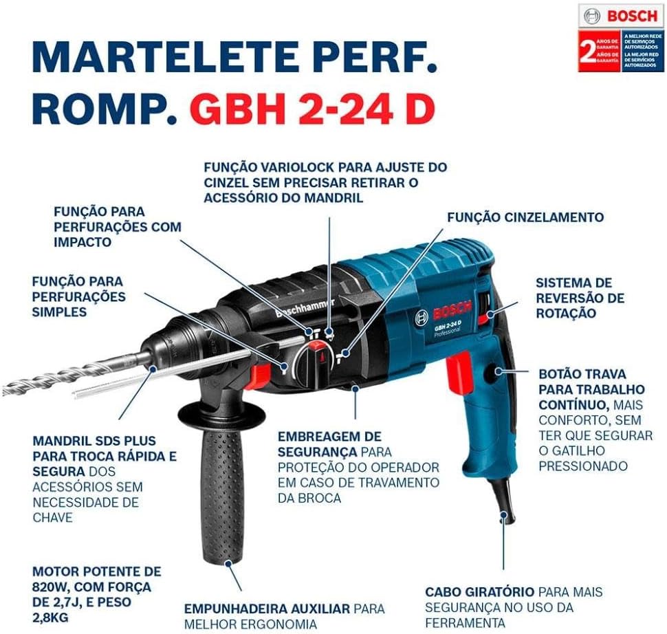 Martelo Rompedor Bosch GBH 2-24 D Professional 5