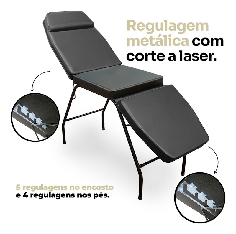 Maca 3 Posições Reclinável Estética Massagem Tattoo Depilação 2