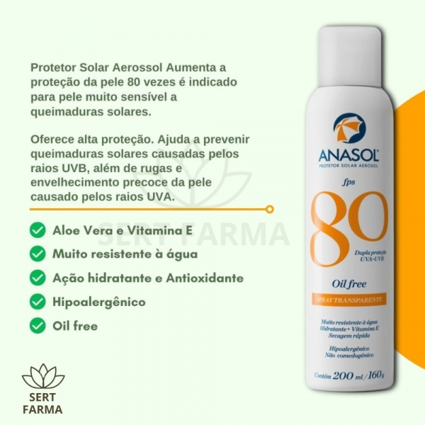 Anasol Protetor Solar Spray Transparente FPS 80  2