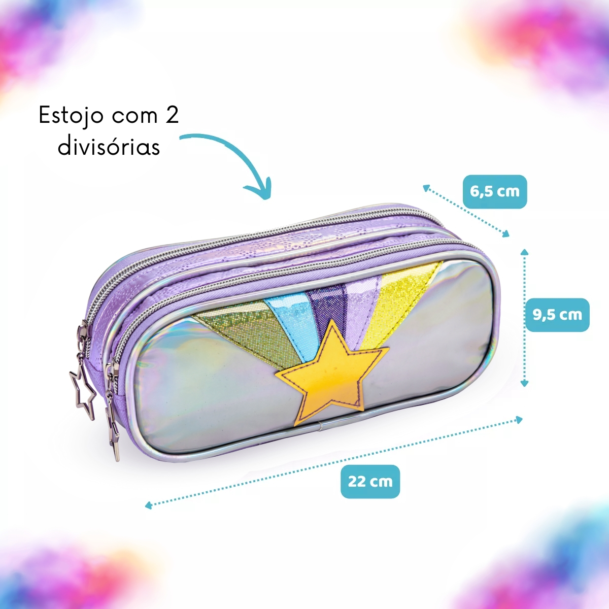 Mochila Infantil Feminina 16″ com Rodas + Lancheira + Estojo 4