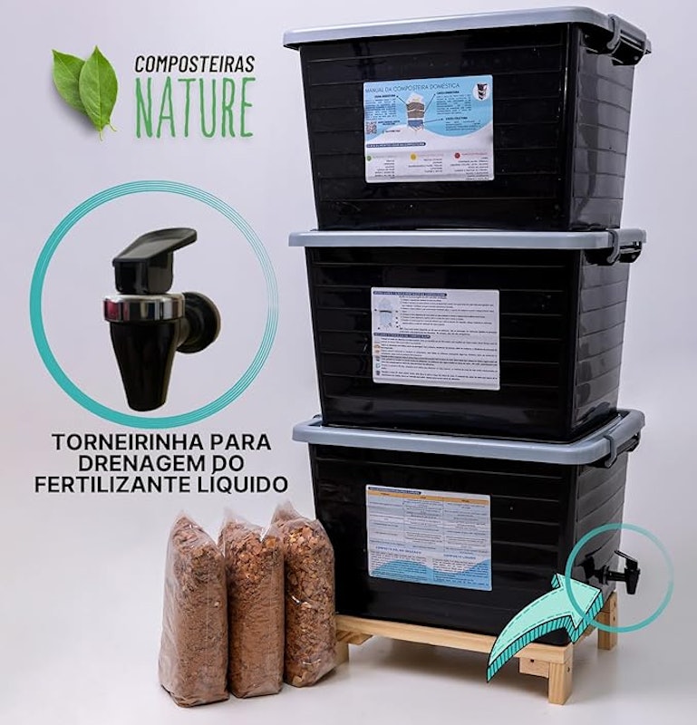 Composteira Doméstica Minhocário 105 L 3