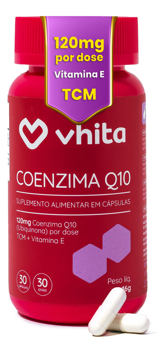 Coenzima Q10 100 mg em Cápsulas com Vitamina E 1