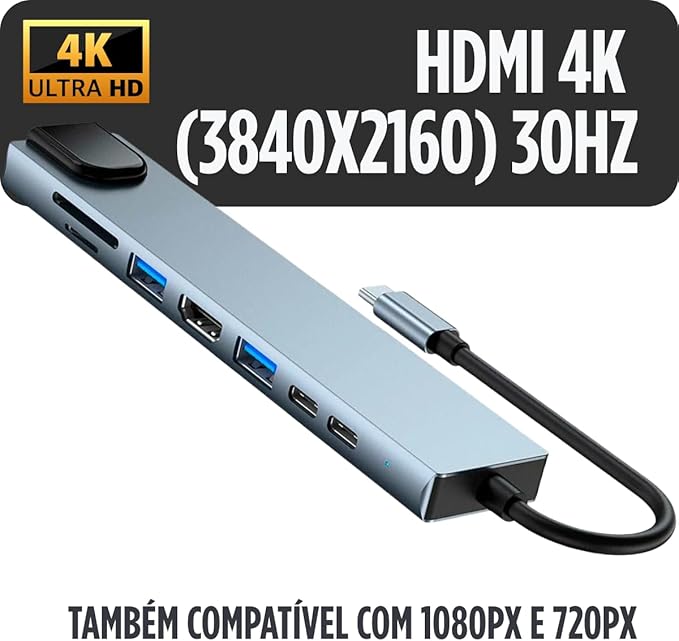 Adaptador Dock Station Hub 8 em 1 3