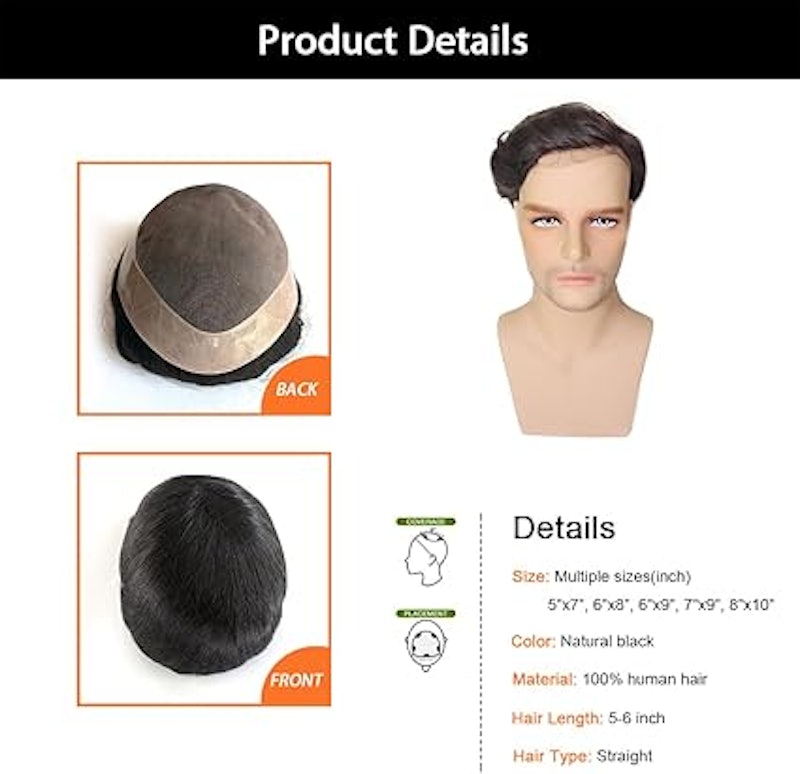 Peruca Masculina com Cabelo Humano 4