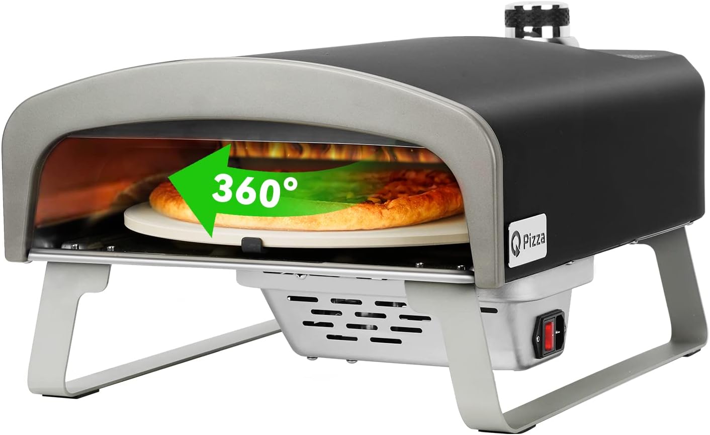 Forno de Pizza a Gás com Pedra Giratória Automática 1