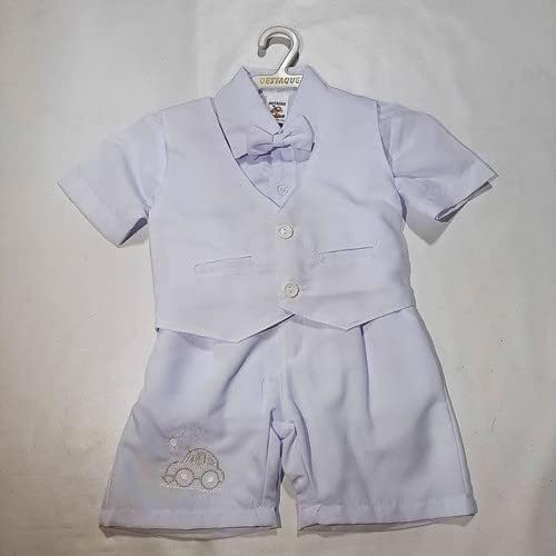 Conjunto Social Terno Menino Batizado Smoking Curto Bebe 2