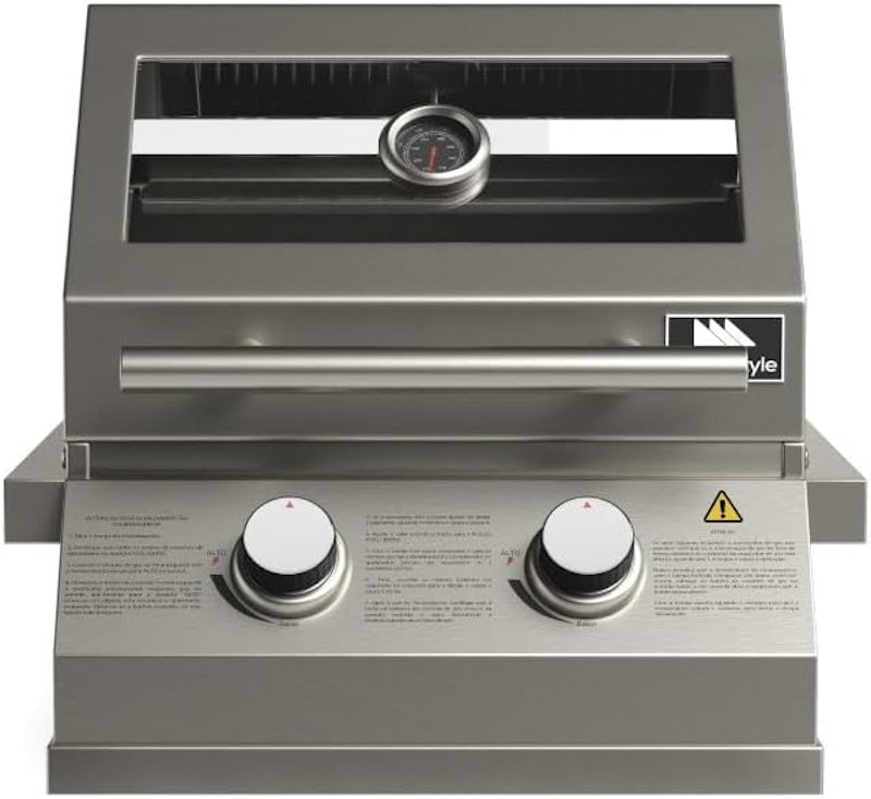 Churrasqueira a Gás Inox de Embutir 2 Queimadores 1
