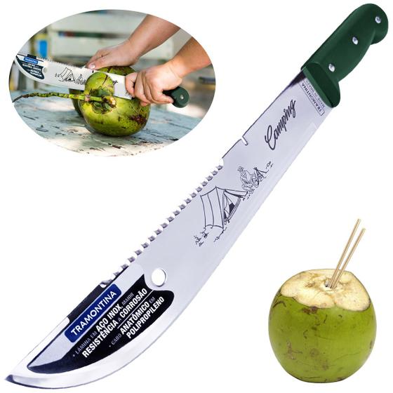 Facão para Mato com Lâmina em Aço Inox e Cabo de Polipropileno Verde 12" 2