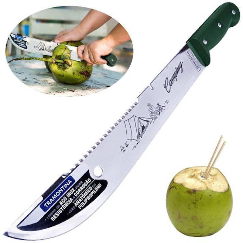Facão para Mato com Lâmina em Aço Inox e Cabo de Polipropileno Verde 12" 2