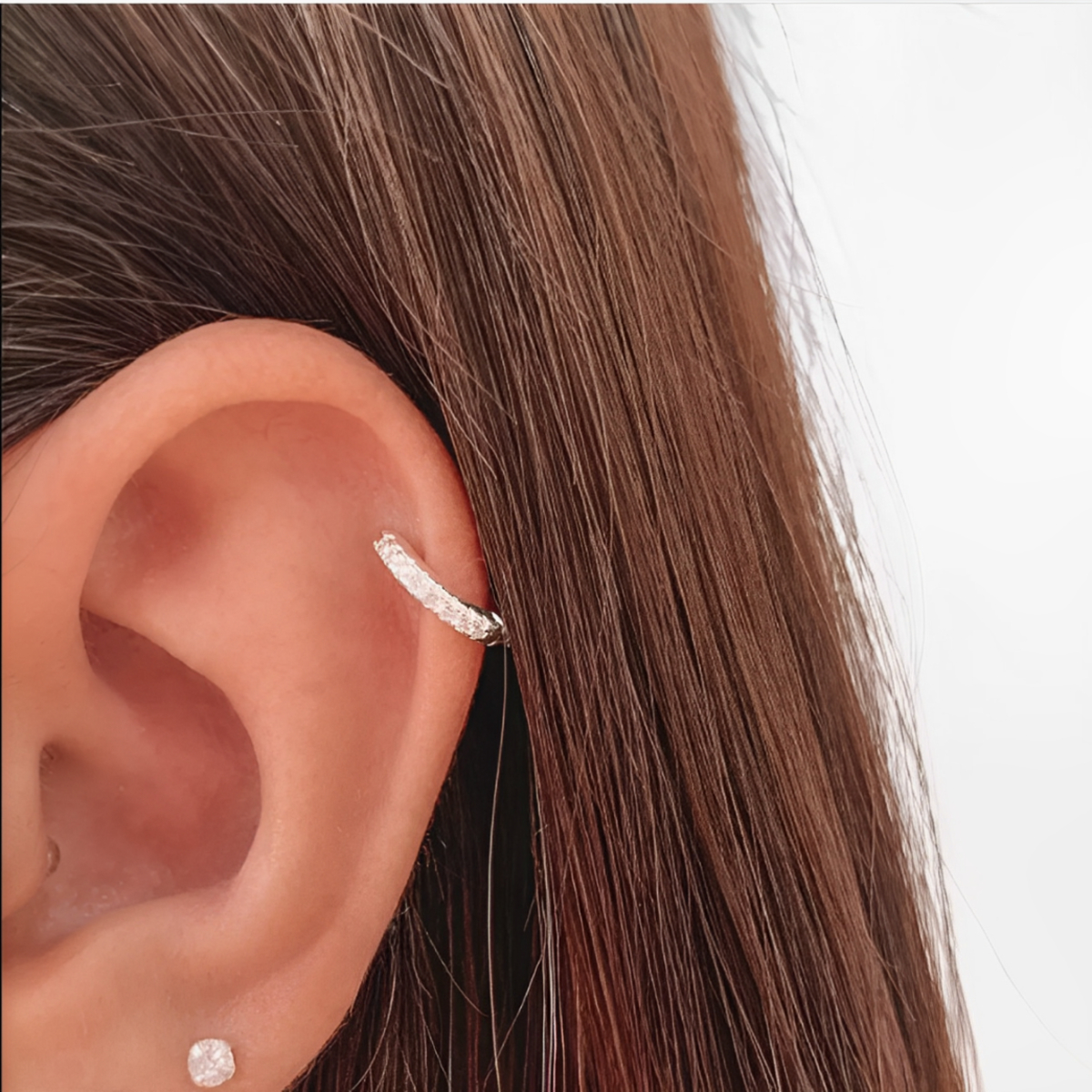 Piercing Nostril Nariz Prata 925 Cravejado 9 mm  5