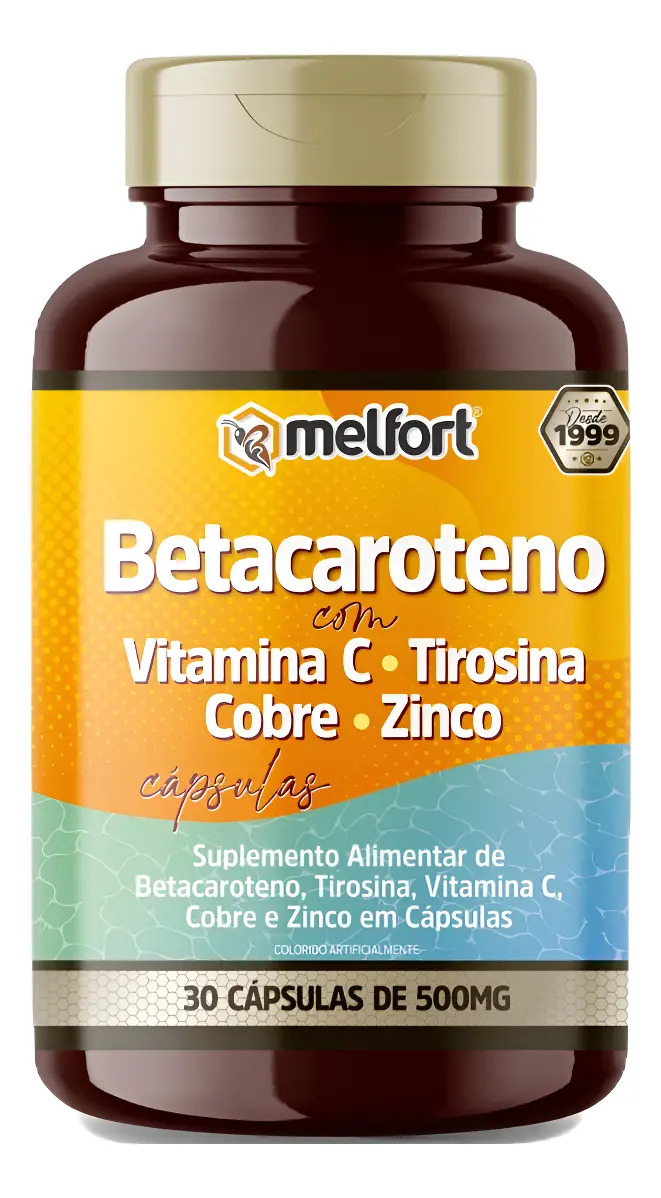 Betacaroteno com Tirosina, Vitamina C, Cobre e Zinco 1