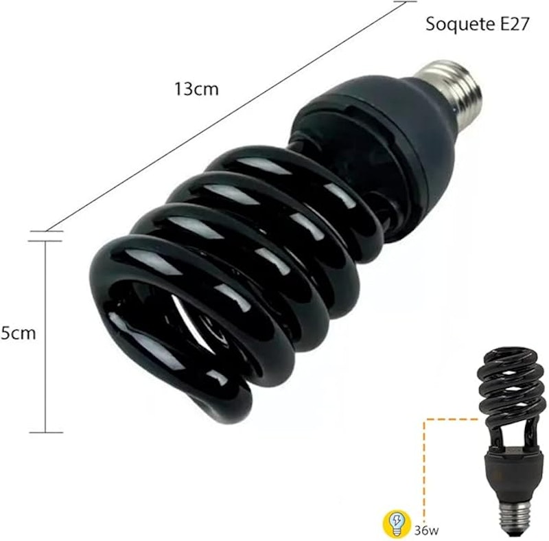 Lâmpada de Luz Negra Fluorescente Ultra Violeta 36w Espiral 3