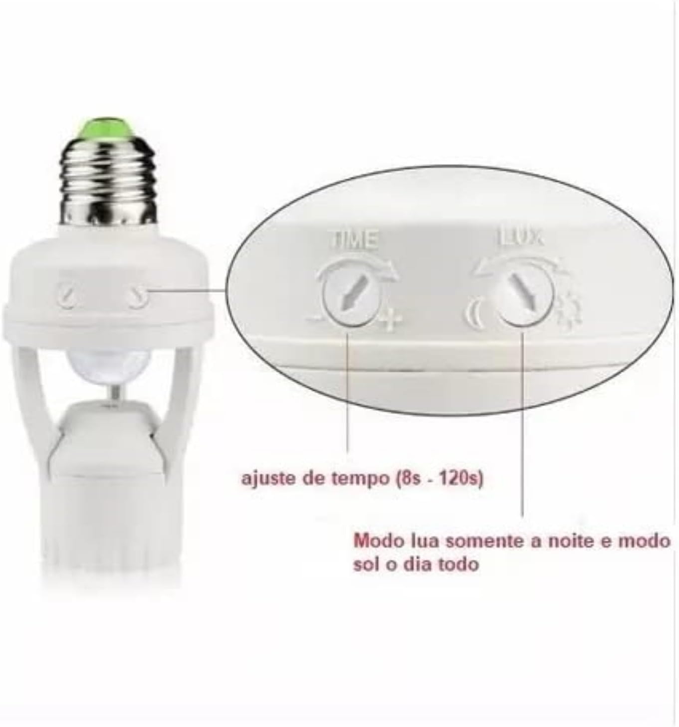 Sensor de Presença com Fotocélula para Lâmpada Soquete  4