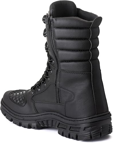 Bota Coturno Militar com Zíper e Proteção Antiderrapante em Couro 5