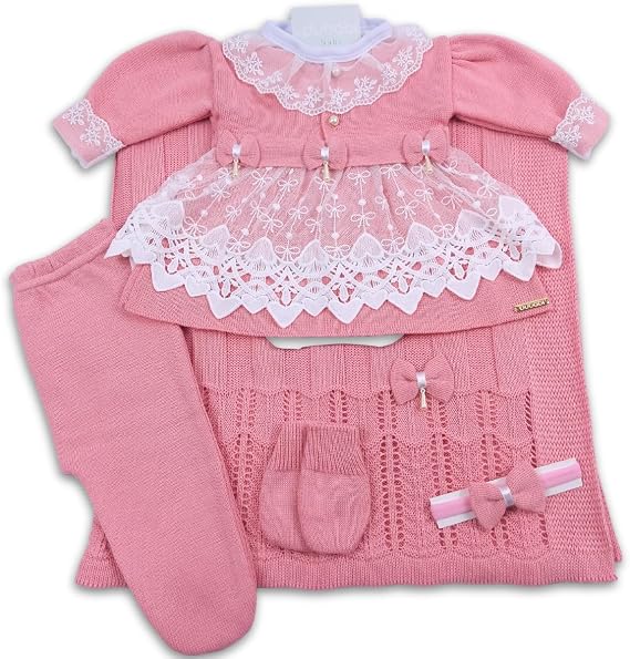 Kit Saída de Maternidade Menina Tricot Conjunto Recém-Nascido Princesa 1
