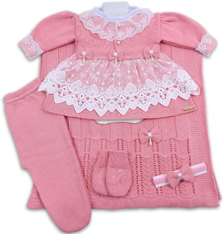 Kit Saída de Maternidade Menina Tricot Conjunto Recém-Nascido Princesa 1
