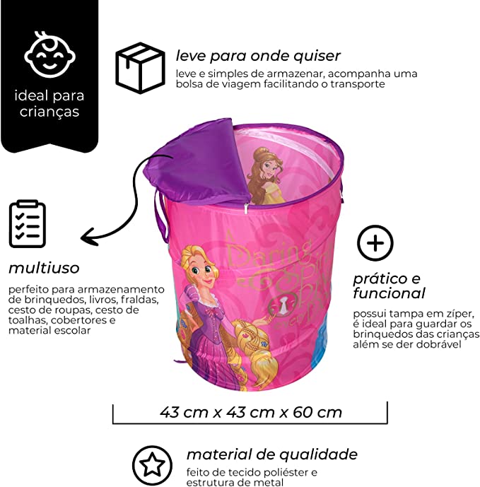 Porta Objetos Portátil - Princesas 4