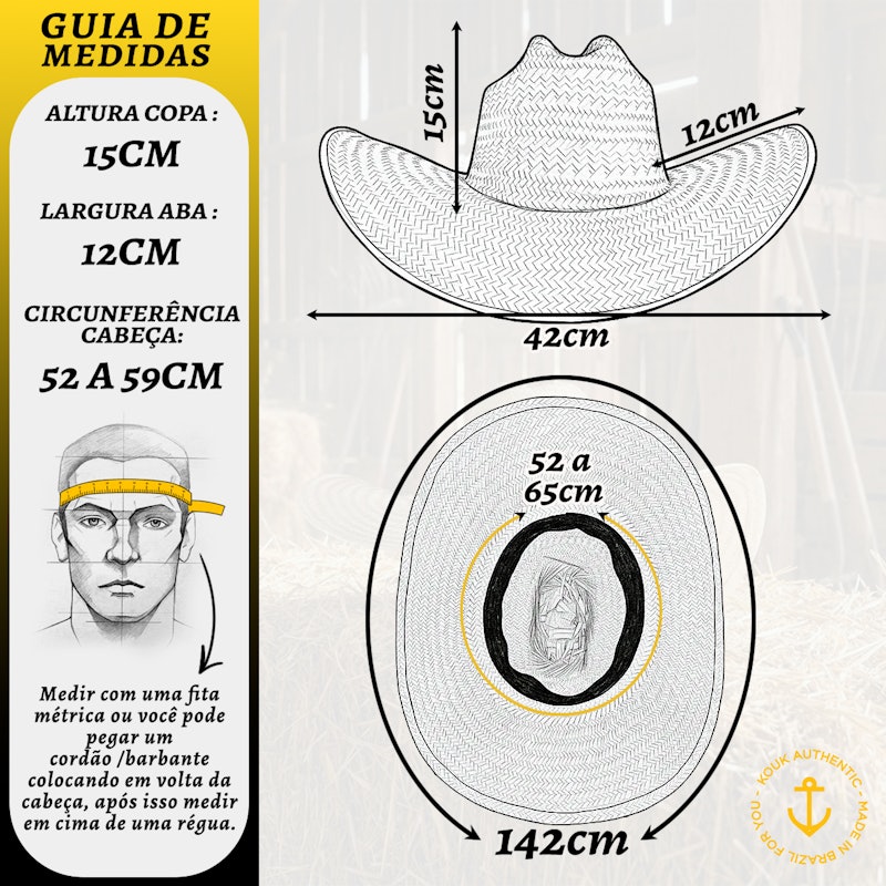 Chapéu de Palha Cowboy Kouk Authentic 3