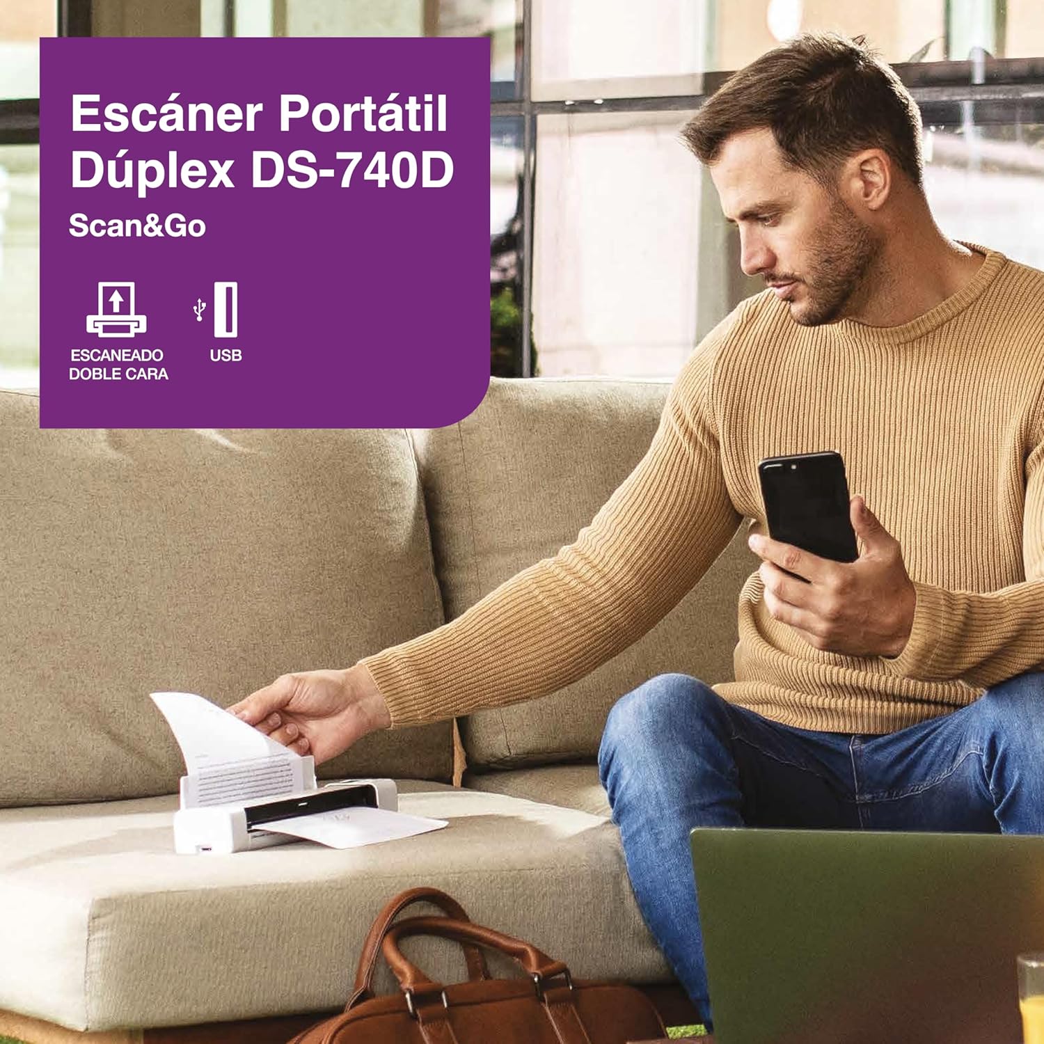 Scanner Portátil de Documentos DS-740D 3