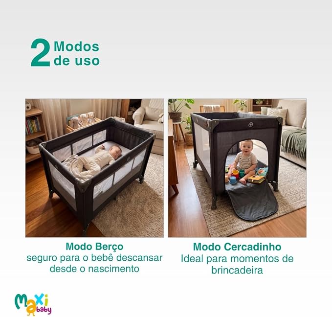 Berço Portátil Infantil Cercado 0-15 kg Lazy 3
