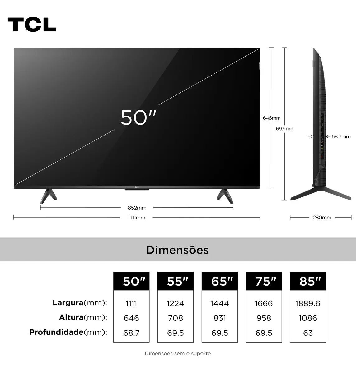 TCL Classic 4K QLED TV P7K 50" 3