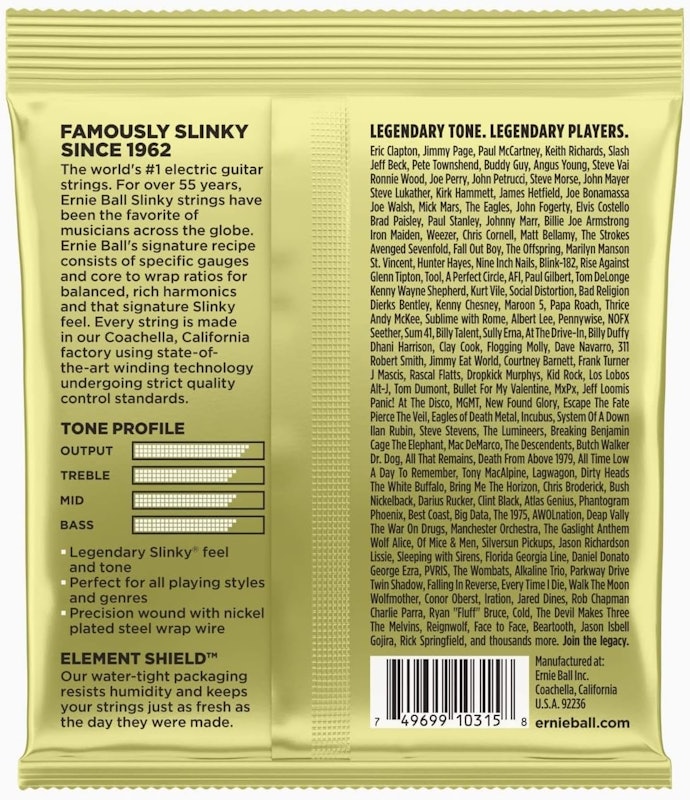 Cordas para Guitarra Elétrica Ernie Ball Mammoth Slinky 2