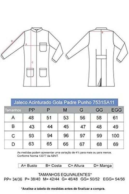 Jaleco Feminino Acinturado Gola Padre com Punho 4