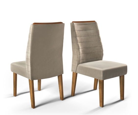Mesa de Jantar Quadrada com 6 Cadeiras Curvata 3